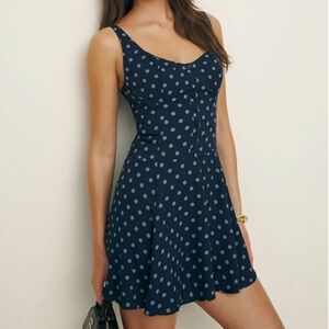 Reformation Valencio Dress Blue - Size 6